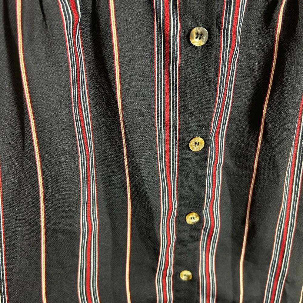 Blues & Greys Striped Maxi Dress Tie sleeves Size MED EUC - Picture 6 of 6